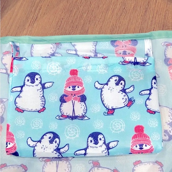 NEW PENGUIN FOLDABLE TOTE BAG LARGE CAPACITY CUTE PENGUIN 🐧 PRINT - Picture 4 of 8
